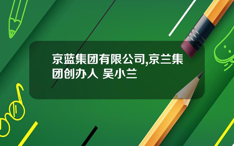 京蓝集团有限公司,京兰集团创办人 吴小兰